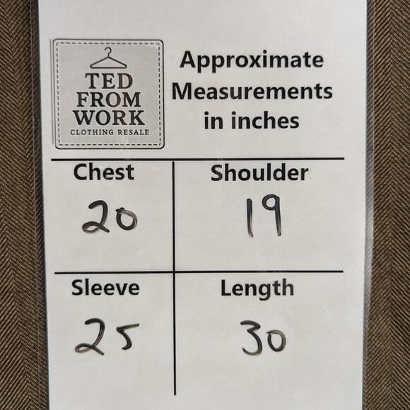 Sartoria Ruggiero 40R Brown Herringbone Wool Blazer Jacket Mens Made in Portugal - Picture 6 of 6